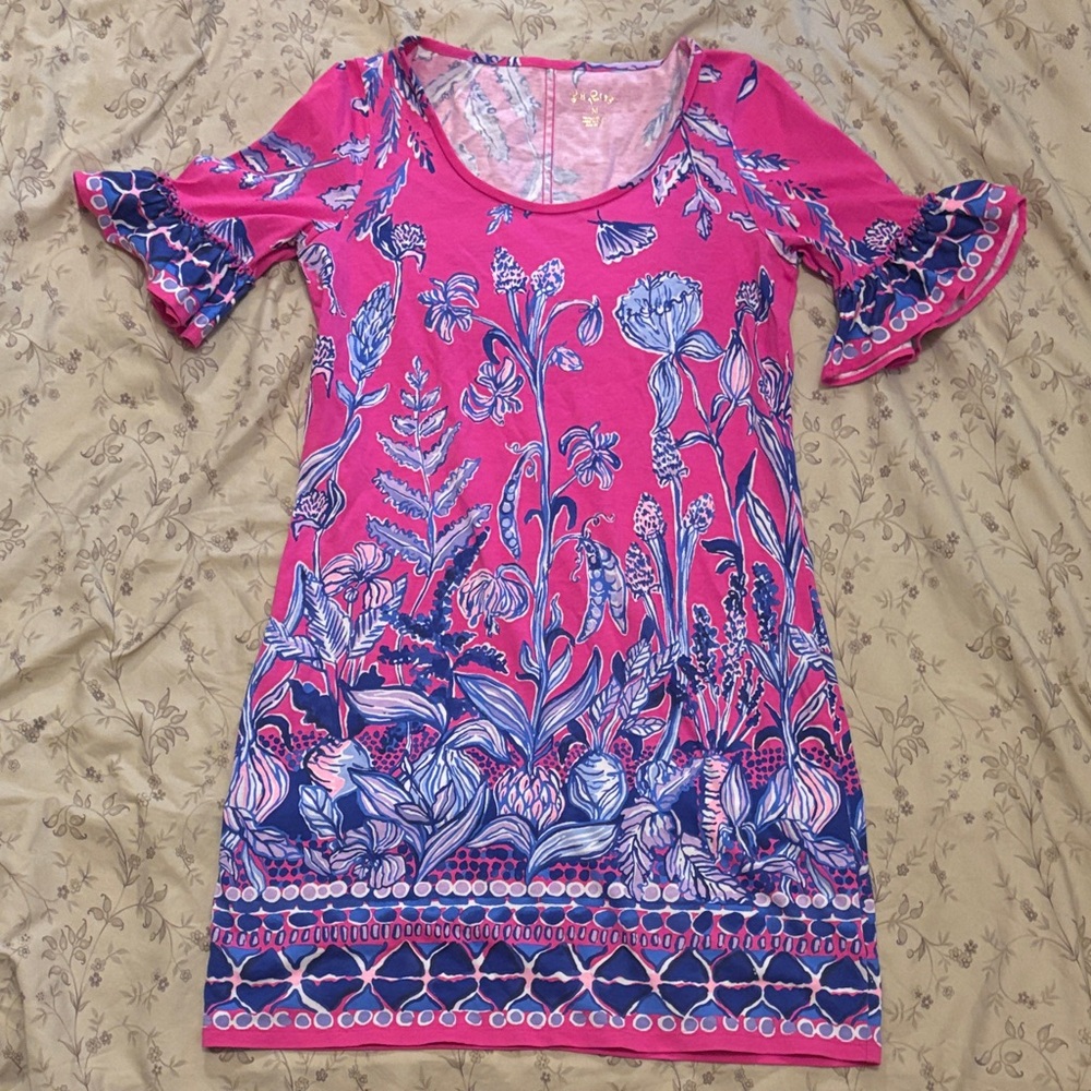 Lilly Pulitzer Jayden Dress in Bougainvillea Pink Un Beet Able Print